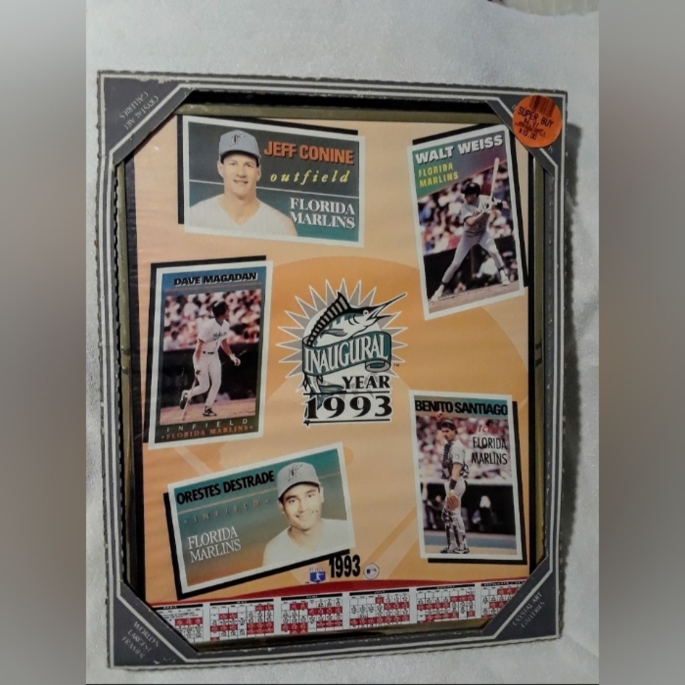 Vintage Florida Marlins inaugural year framed poster